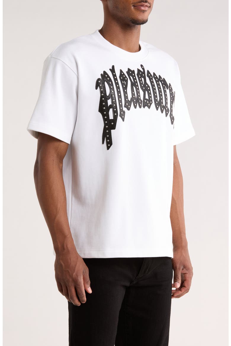 Twitch Leather Appliqué & Rhinestone T-Shirt, Alternate, color, WHITE