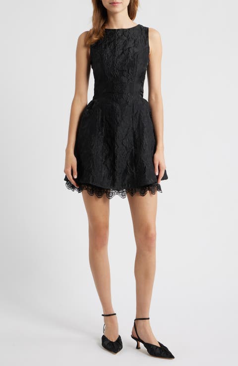 Screenplay Floral Jacquard Cocktail Dress