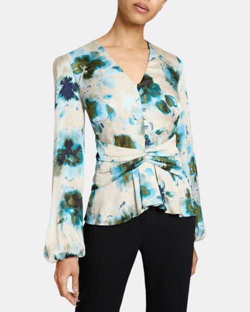 SANTORELLI SANTORELLI RUBY LONG SLEEVE BLOUSE WITH CINCHED WAIST