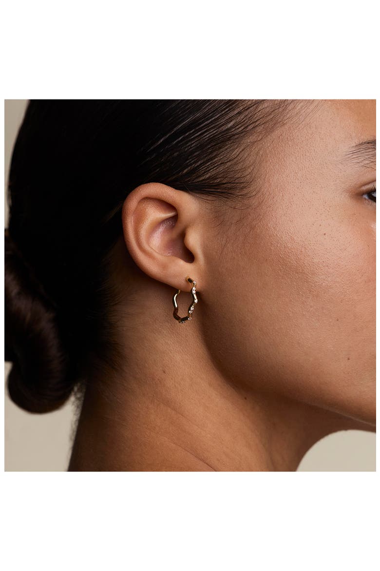 Crystal Ripple Hoop Earrings, Alternate, color, GOLD