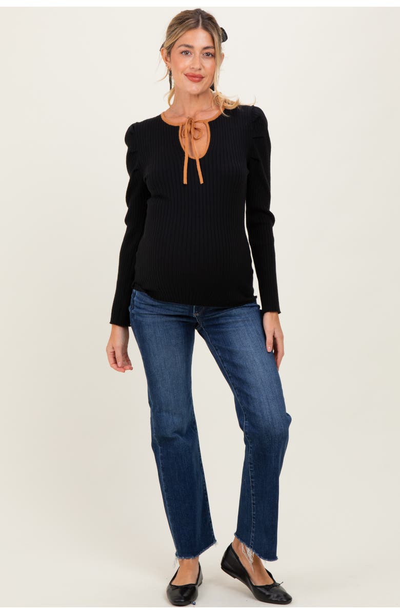 PinkBlush High Rise Crop Straight Raw Cut Hem Maternity Jeans, Alternate, color, 