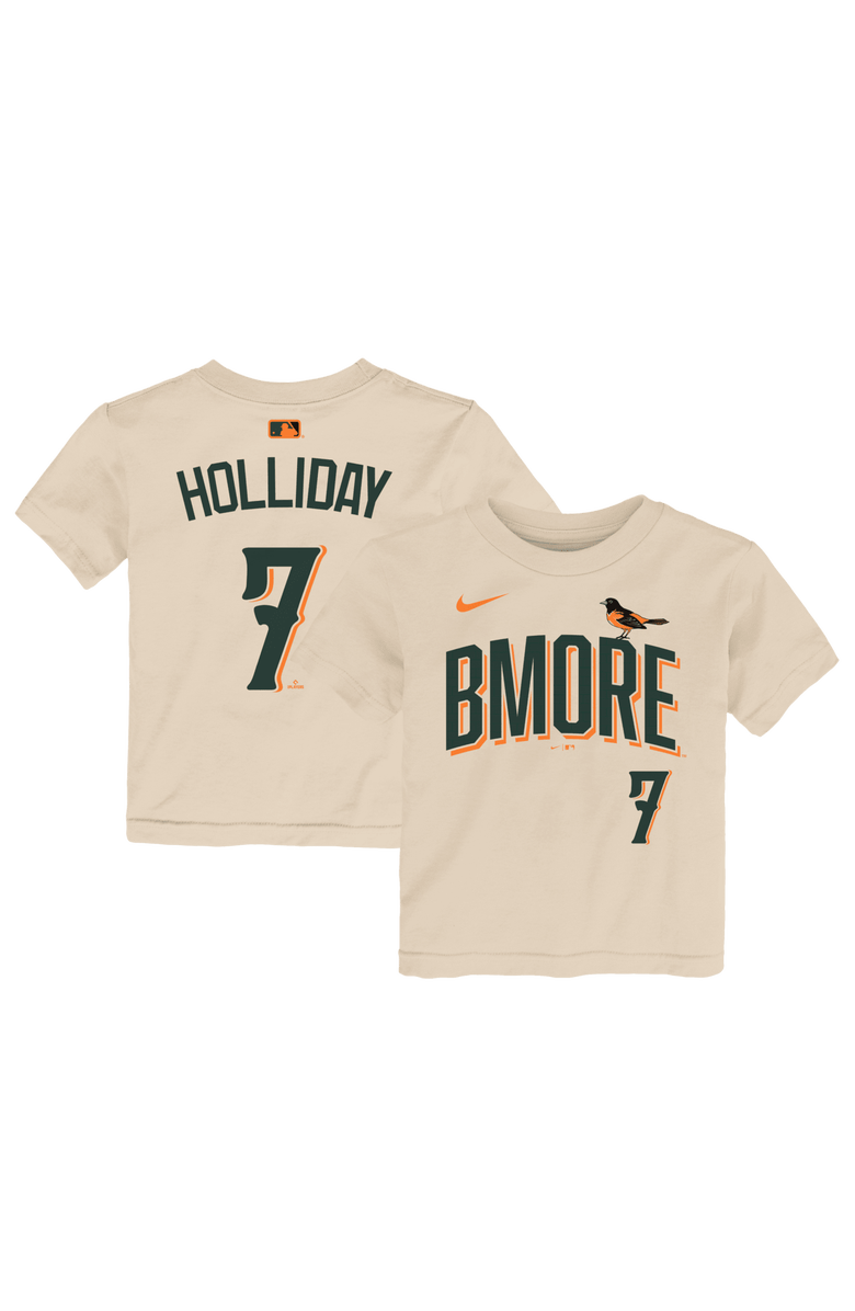 Nike Toddler Nike Jackson Holliday Cream Baltimore Orioles 2026 City Connect Name & Number T-Shirt, Main, color, Cream