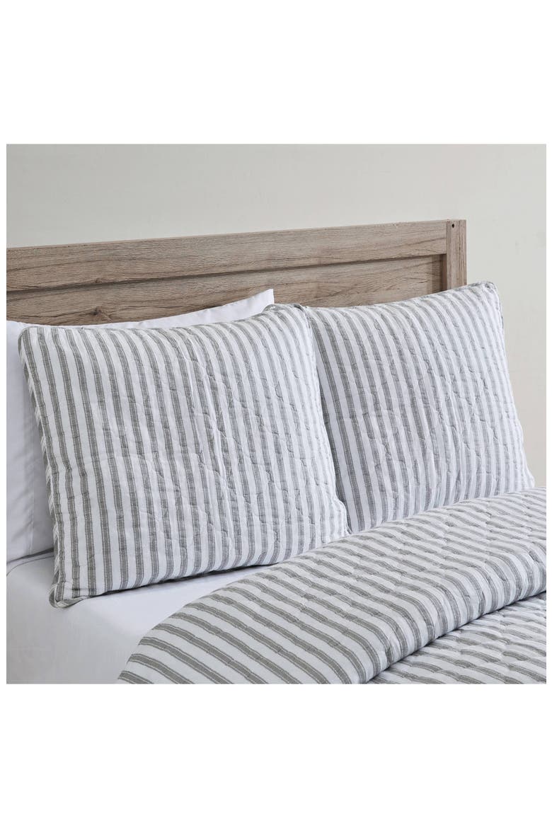 Willow Way Ticking Stripe Quilt & Sham Set, Alternate, color, LT-PASTEL GREY