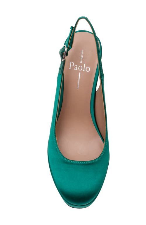 Linea Paolo Slingback Platform Pump In Emerald Green
