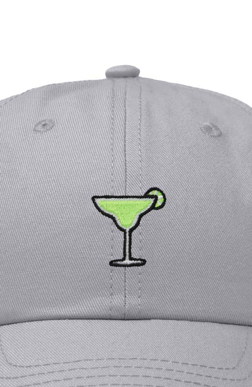 Dalix Margarita Embroidered Dad Hat In Gray