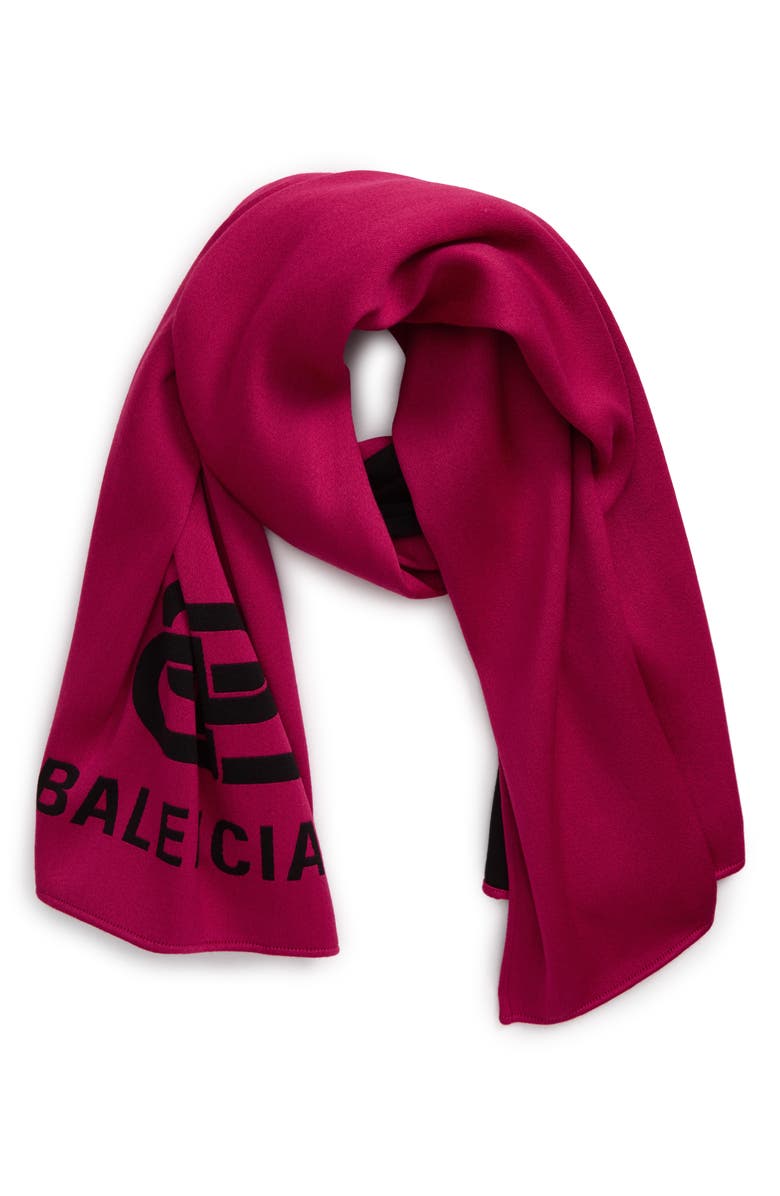 Balenciaga Logo Wool Blanket Scarf, Alternate, color, 