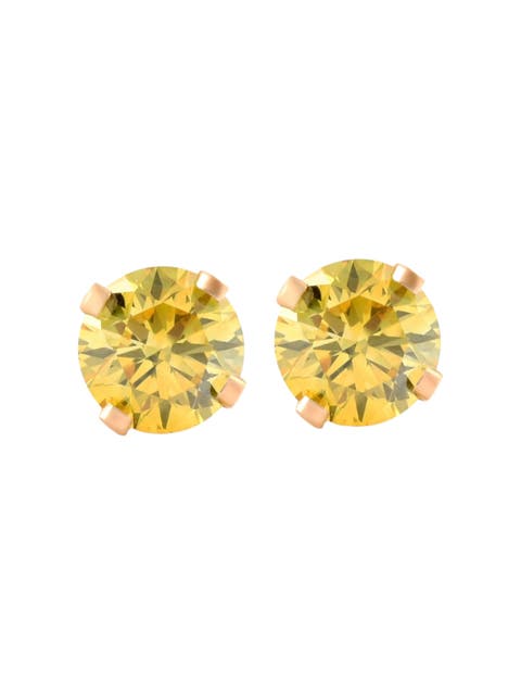 1/4 Ct T.W. Fancy Canary Lab Diamond Studs 14K Gold Lab Grown