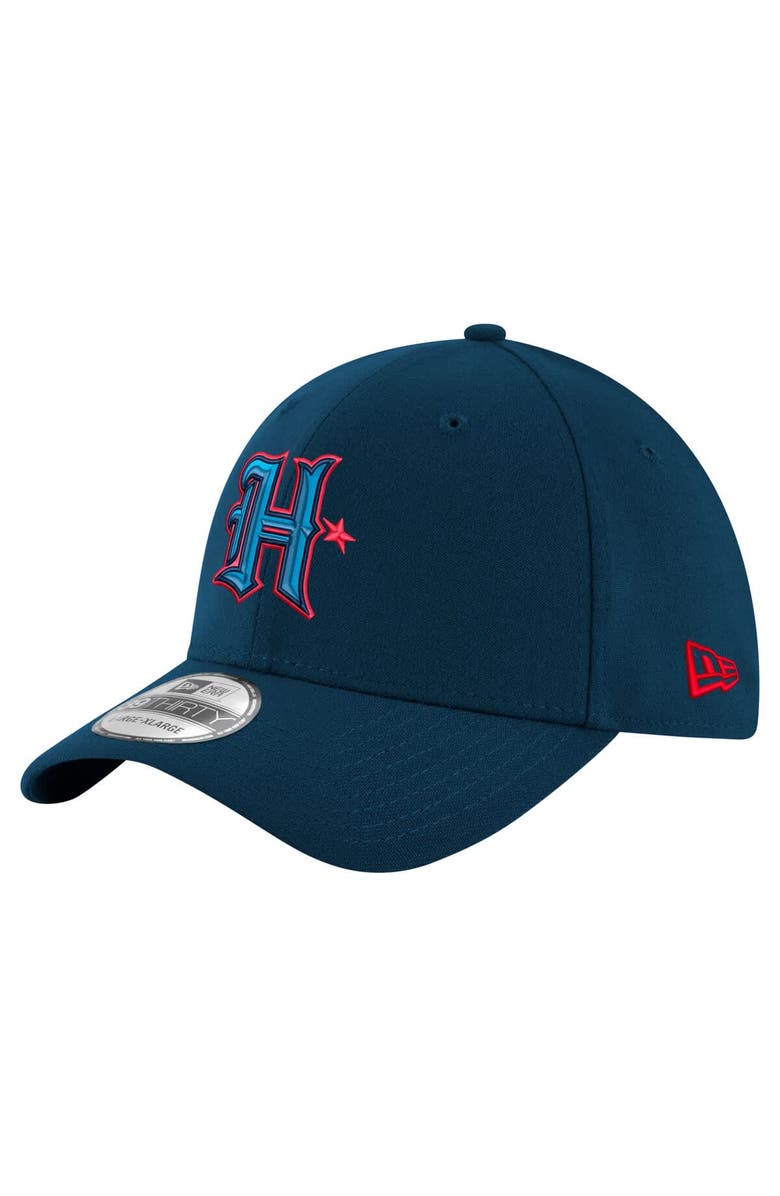 New Era Men's New Era Navy Houston Texans Throwback Crawl Standard 39THIRTY Flex Hat, Main, color,