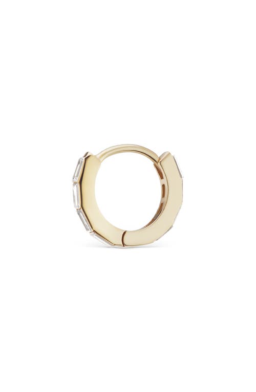 Maria Tash 18ct 8mm Invisible Baguette Diamond Eternity Single Hoop Earring In Yellow Gold