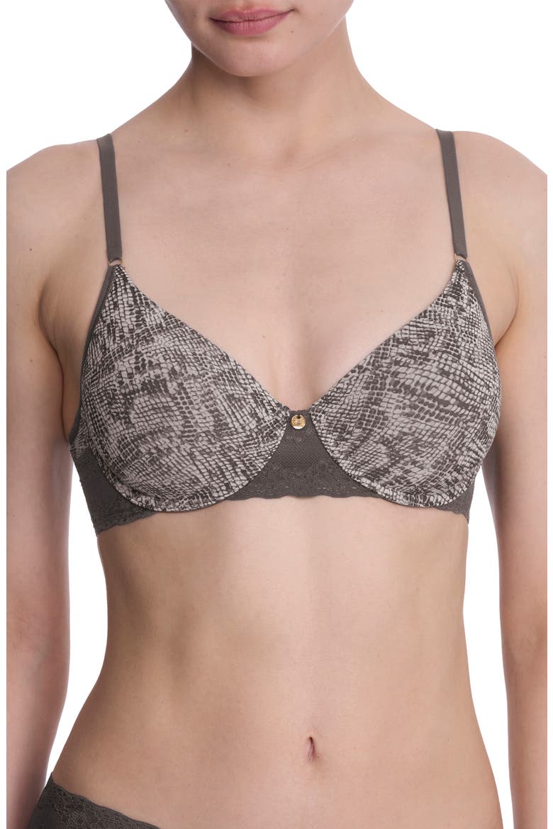 Bliss Perfection Comfort T-Shirt Bra, Main, color, CHARCOAL PYTHON