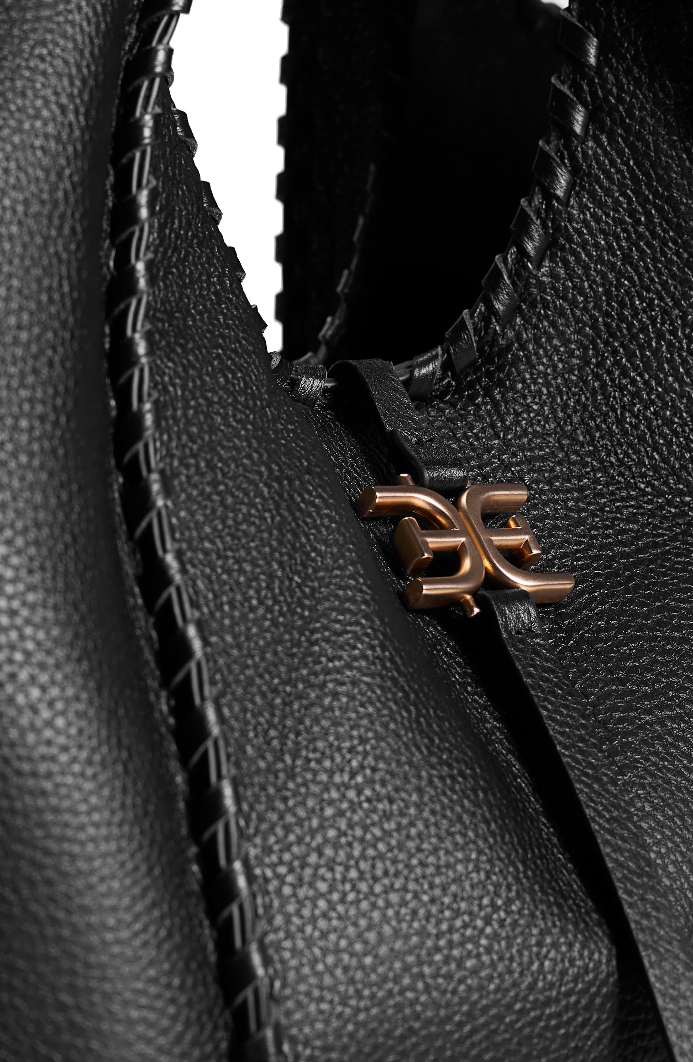 Sam Edelman Sylvia Whipstitched Expandable Tobo Bag, Alternate, color, Black