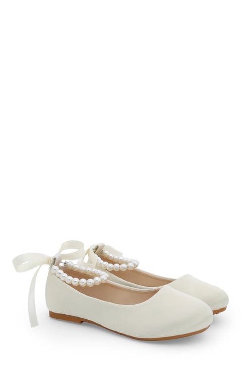 Harper Satin Flower Girl Flats