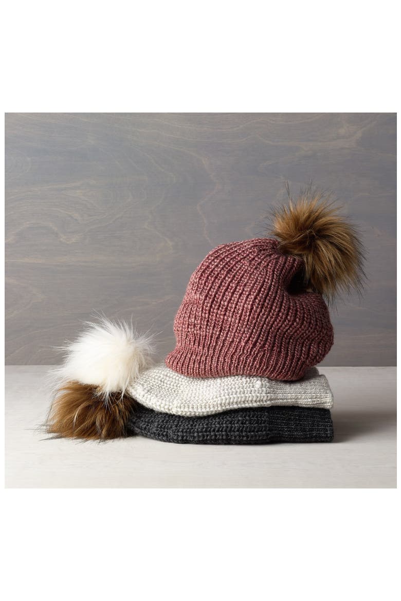 Pompom Beanie, Alternate, color, CHARCOAL