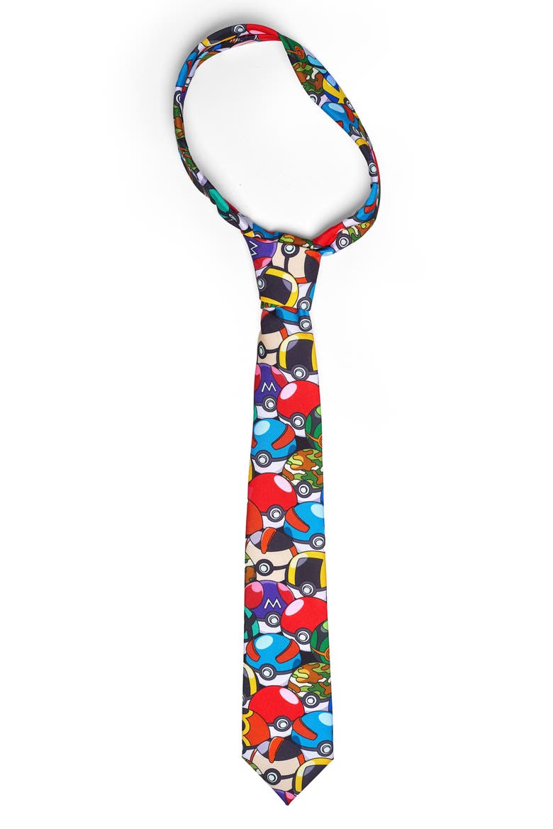 Pokeball Tie, Main, color, RED MULTI