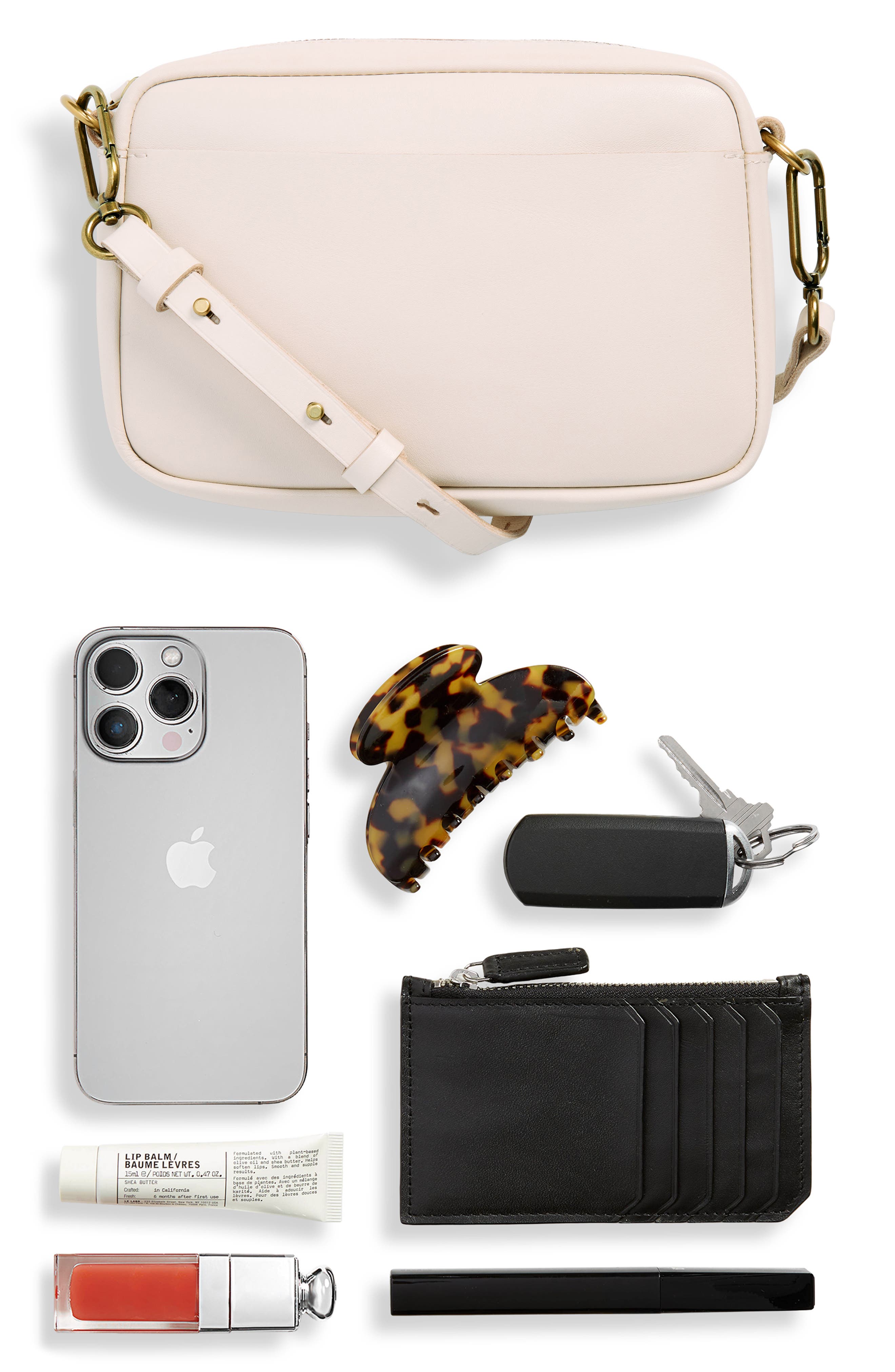 Medium The Carabiner Leather Crossbody Bag, Alternate, color, HARVEST MOON