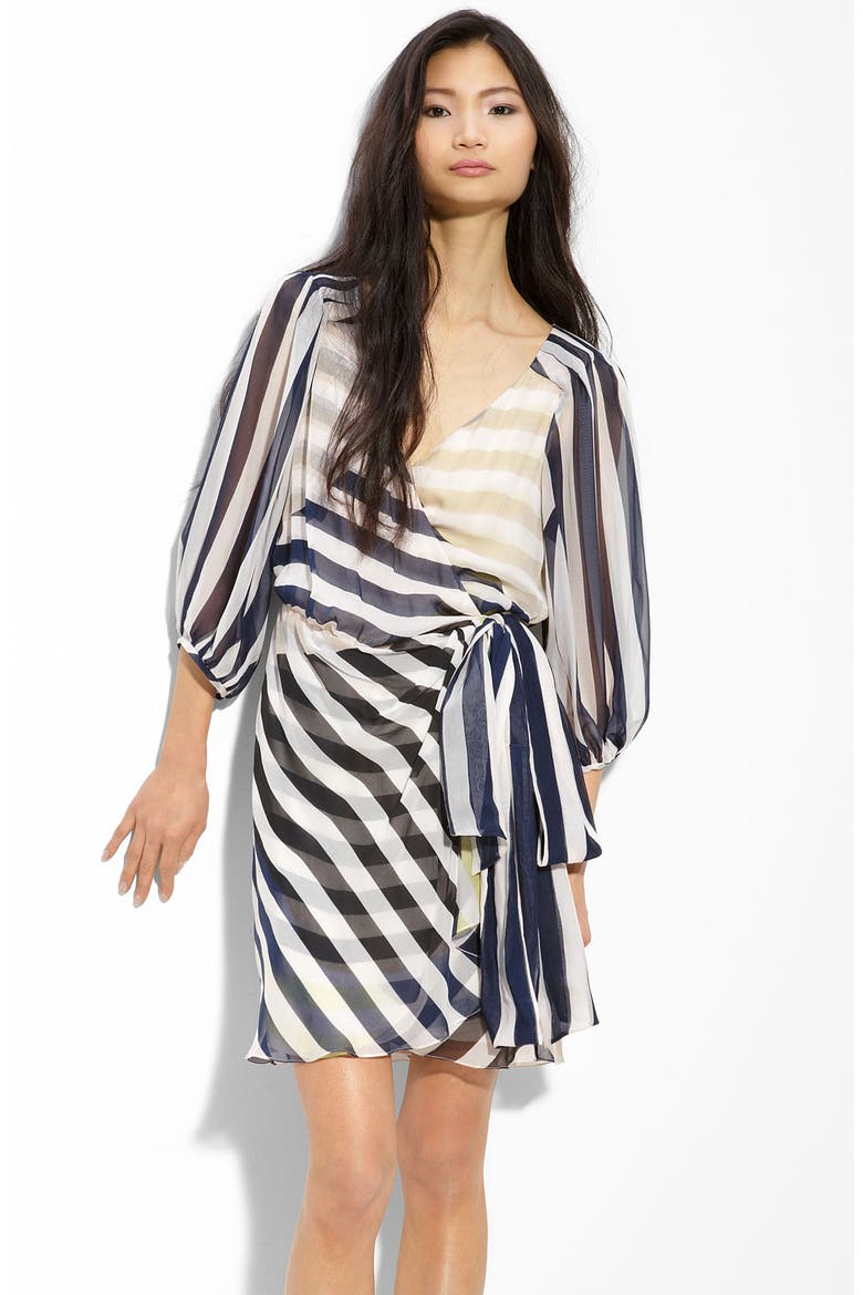 'Ignacia' Chiffon Wrap Dress, Main, color, GIANT BALLOON STRIPE