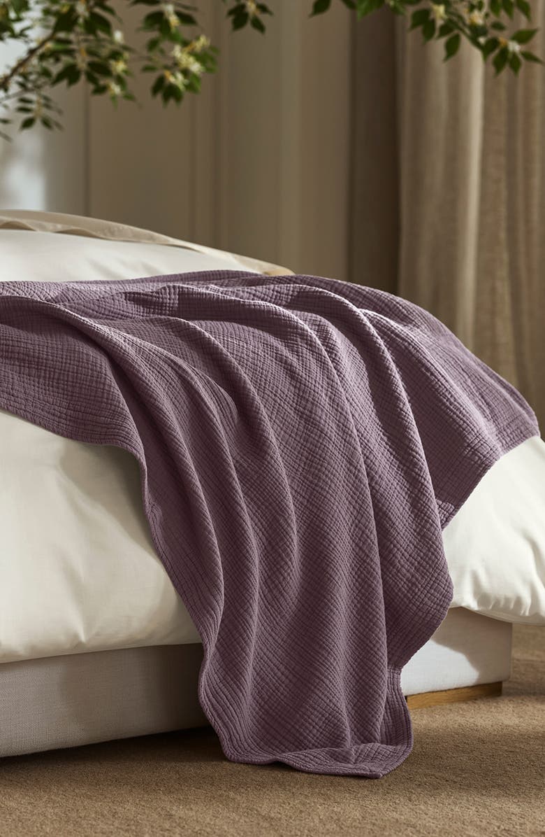Boll & Branch Dream Bed Blanket, Alternate, color, Plum