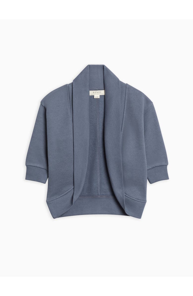 Kendi Organic Finola Fleece Cocoon Cardigan, Main, color, Denim