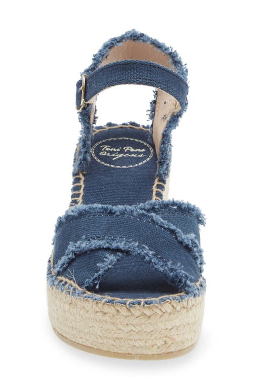 Toni Pons Irina Ankle Strap Wedge Sandal In Mari Navy Fabric