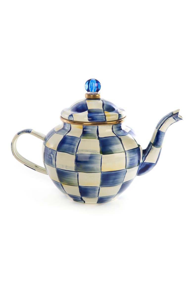 MACKENZIE CHILDS Royal Check Enameled Steel Teapot | Nordstrom