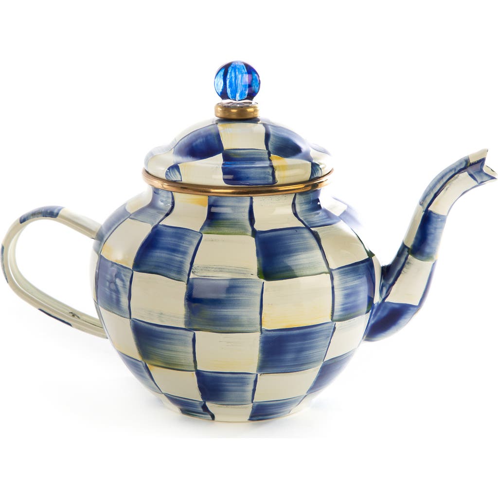 Mackenzie-childs Mackenzie Childs Royal Check Enameled Steel Teapot In Multi