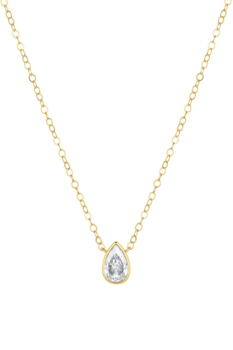 Mavis Teardrop Solitaire Necklace, Main, color, Gold