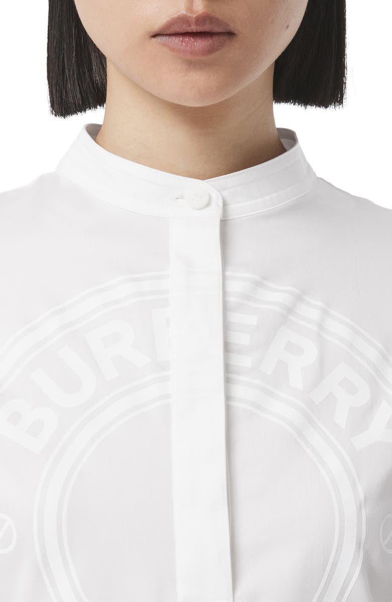Burberry Abbie Logo Poplin Shirtdress, Alternate, color,