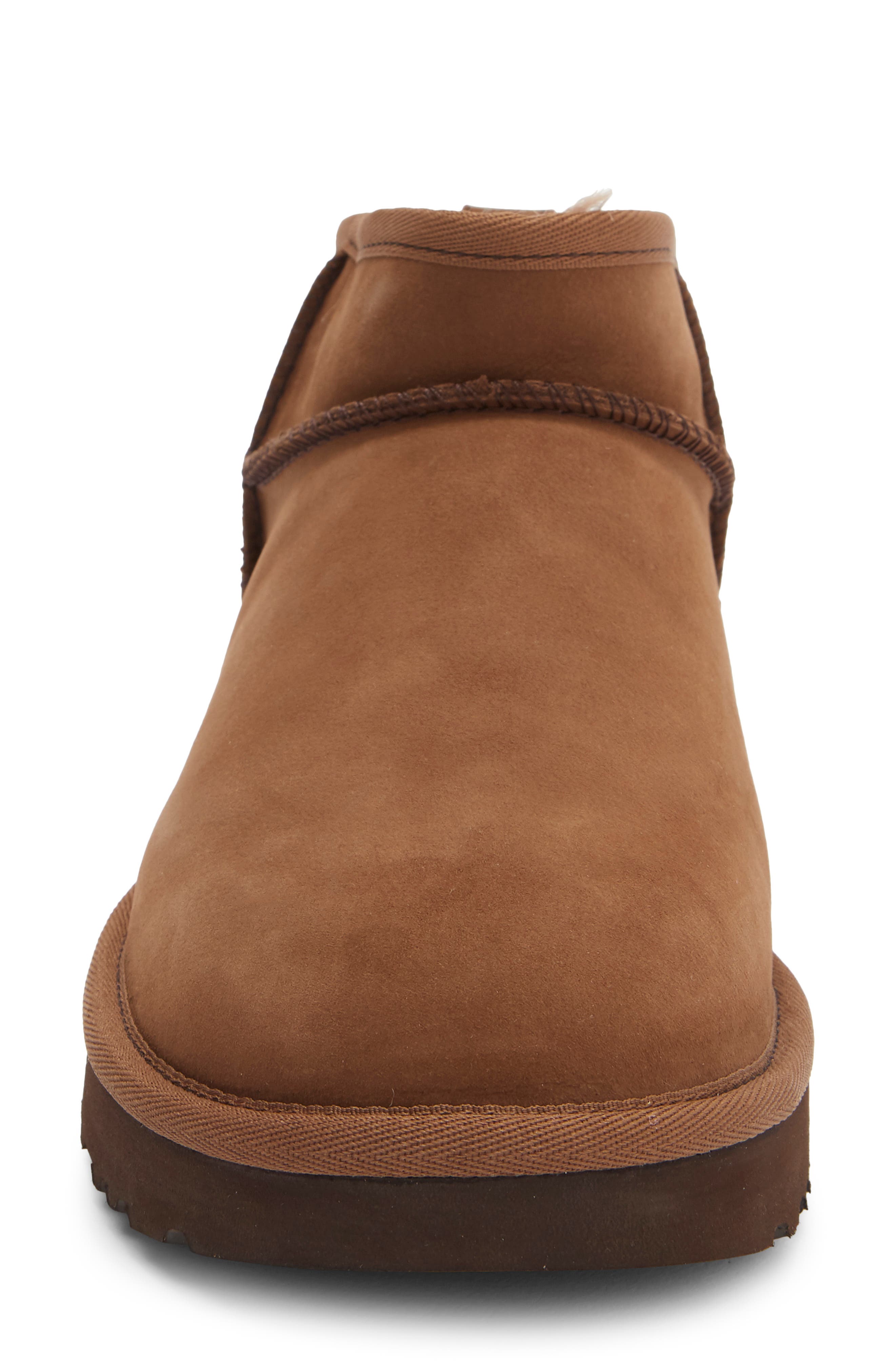 Classic Ultra Mini Nubuck Bootie, Alternate, color, DARK CHESTNUT