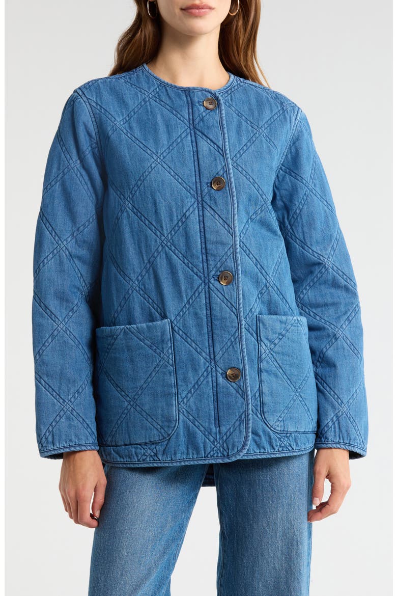 Chambray Quilted Jacket, Alternate, color, MEDIUM WASH
