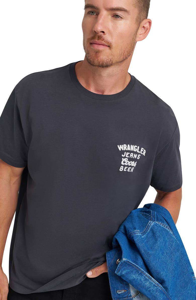 Wrangler x Coors<sup>®</sup> Embroidered Logo T-Shirt, Alternate, color, Black