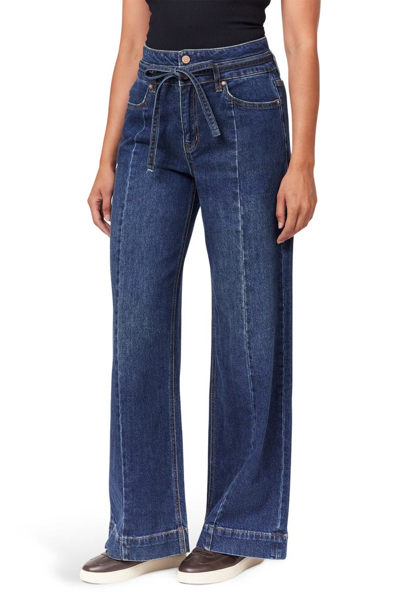 Belted High Waist Wide Leg Jeans, Alternate, color, HIGH TIMES