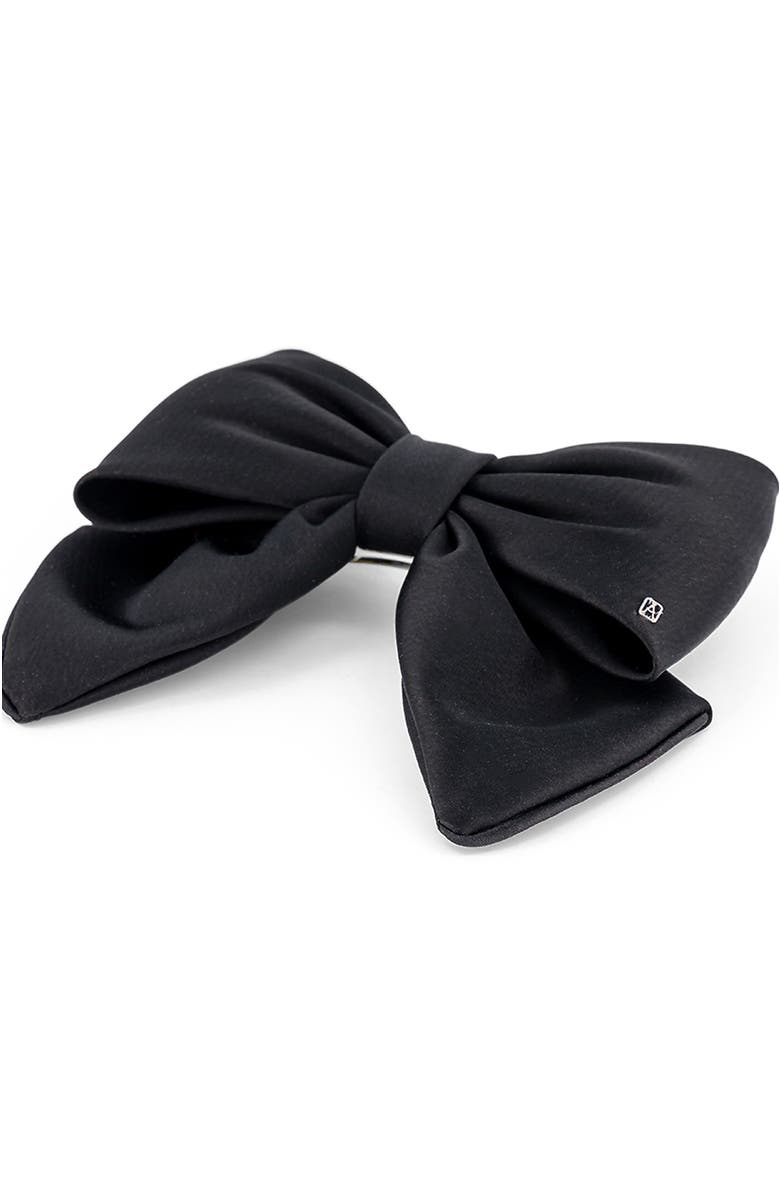 Alexandre de Paris Silk bow barette, Alternate, color, Black