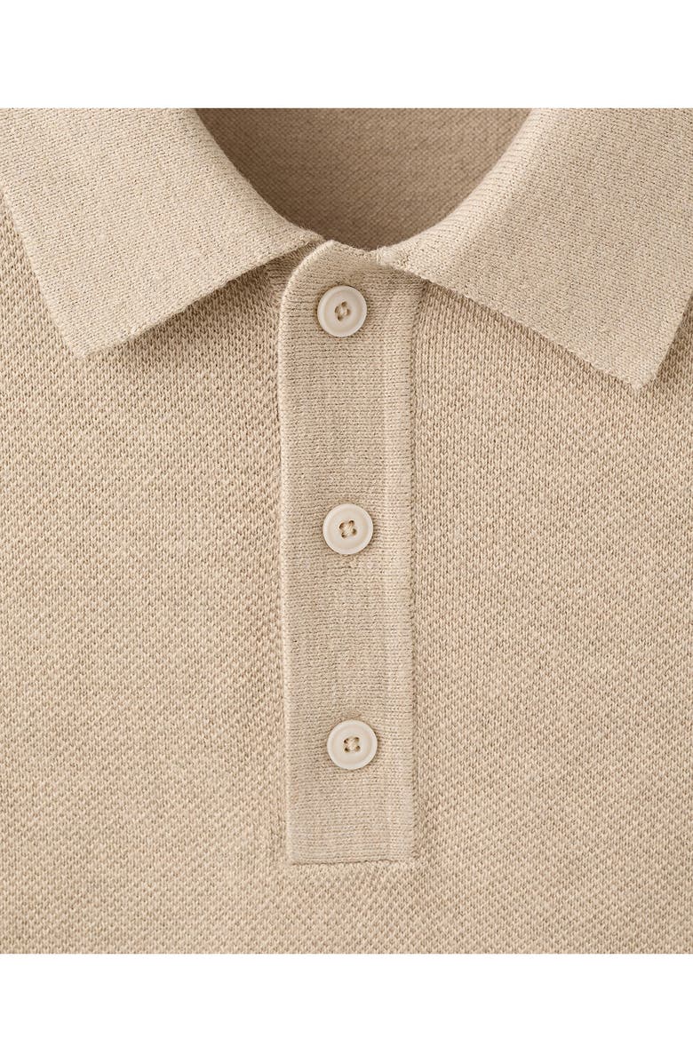 MANGO Fine Knit Polo, Alternate, color, Beige