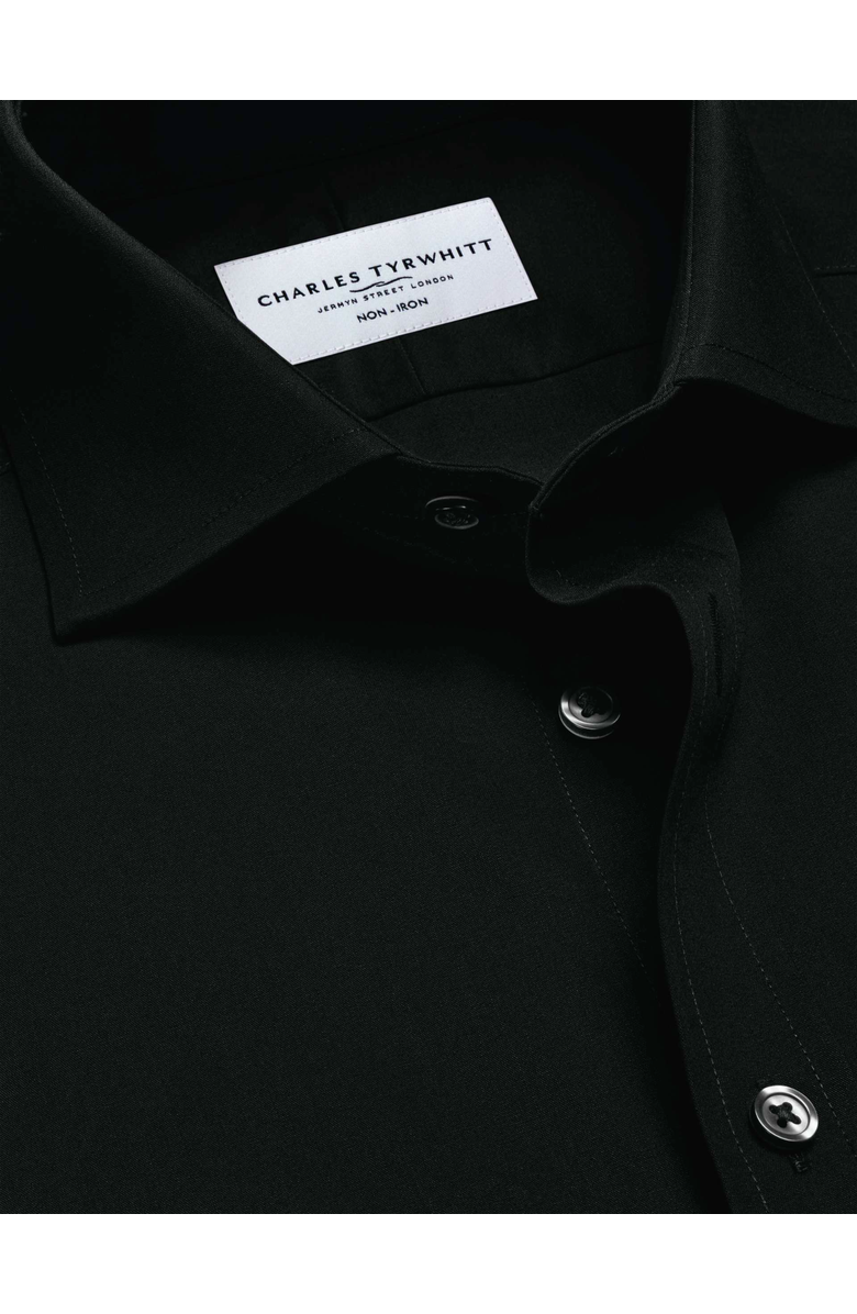 Charles Tyrwhitt Non-Iron Cutaway Collar Poplin Shirt, Alternate, color, Black