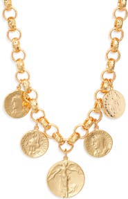 NEST Jewelry Coin Drop Rolo Chain Necklace