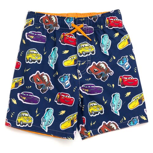 Disney Cars Short Sleeve Rash Guard & Swim Trunks In Multi