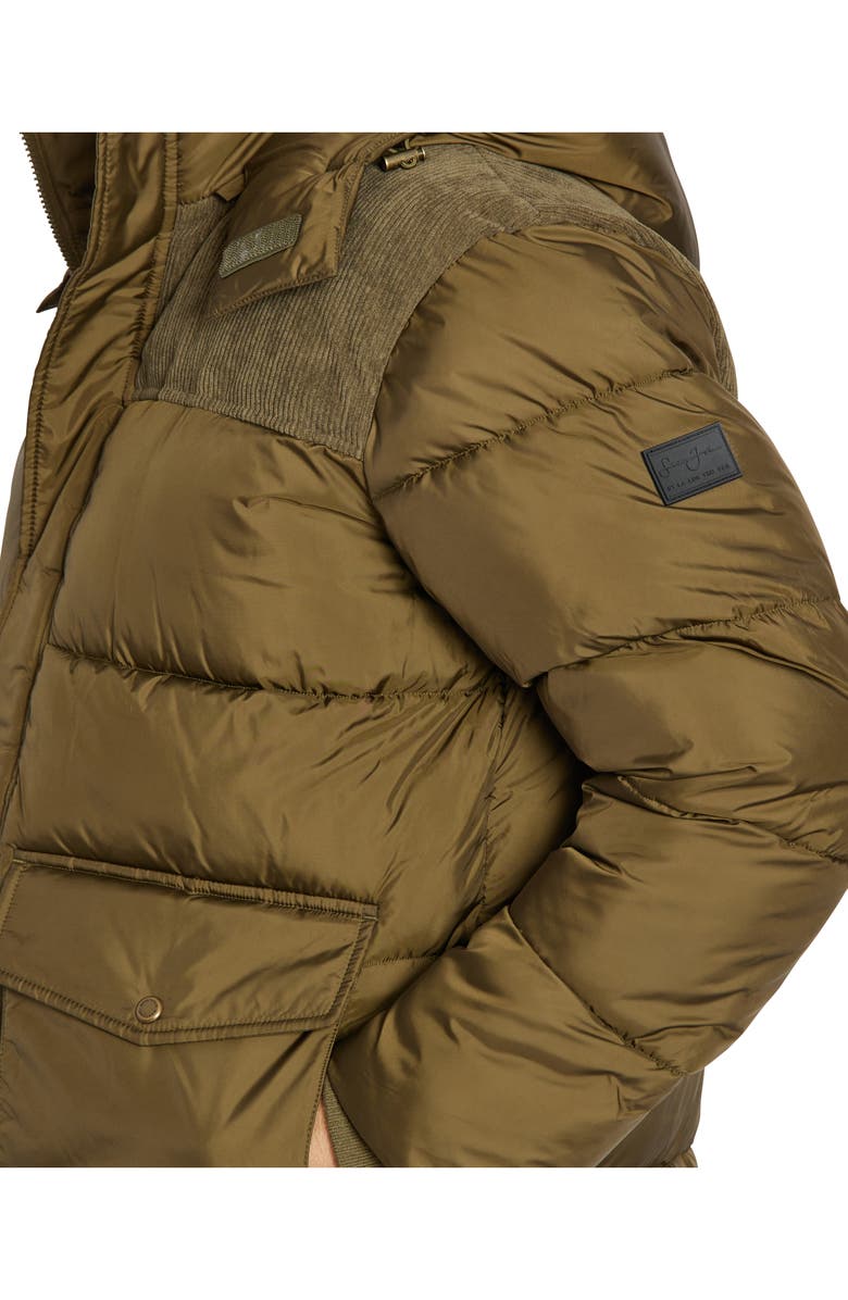Sean John Water Resistant Mixed Media Puffer Coat with Removable Hood, Alternate, color,