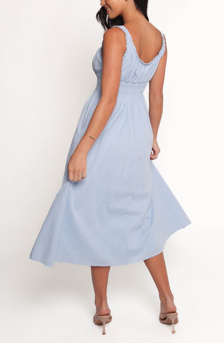 Petal & Pup Auguste Smocked Cotton Midi Sundress, Alternate, color, Pale Blue