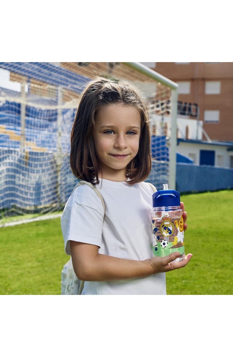 Miniland Real Madrid Kiddie Water Bottle for Little Soccer Fans, Alternate, color, Blue Multi