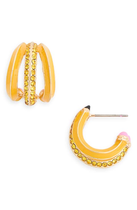Pencil Hoop Earrings