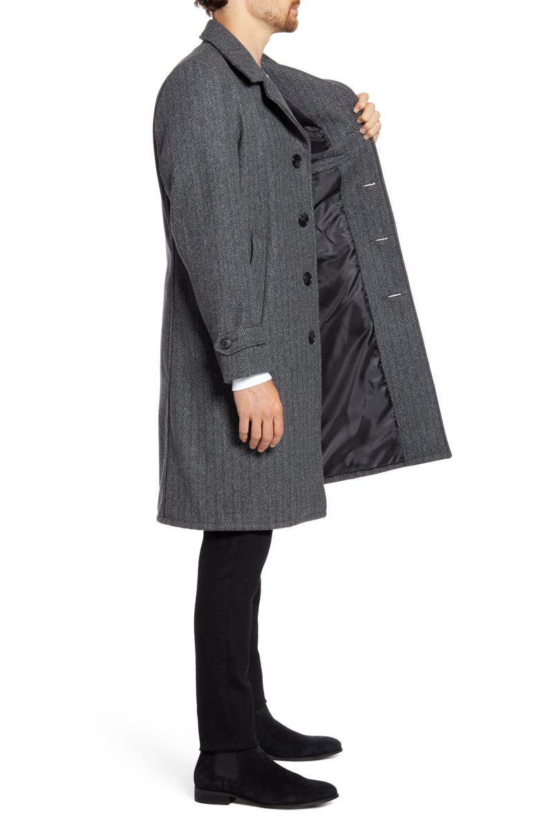 Schott NYC Herringbone Wool Blend Coat, Alternate, color, 