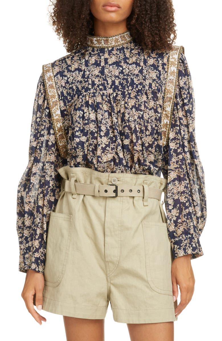 Isabel Marant Étoile Vega Pleated Shirt, Main, color, 