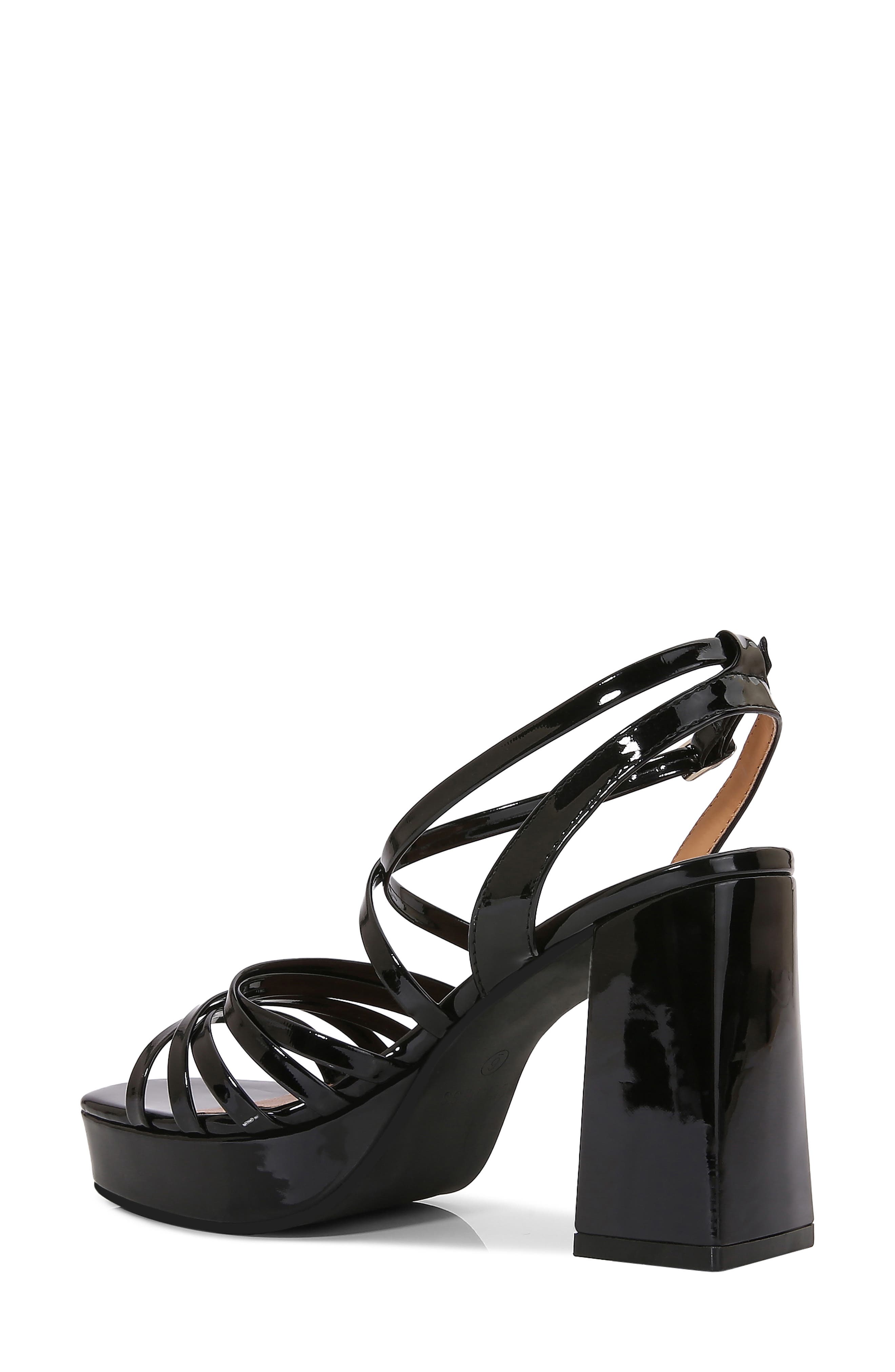 Ginny Faux Leather Platform Sandal, Alternate, color, BLACK