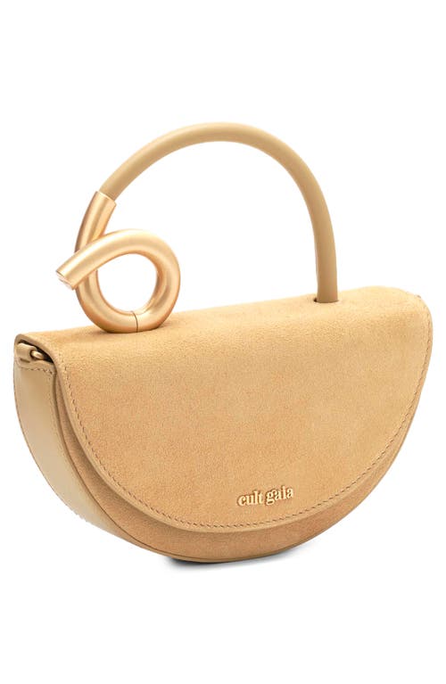 Cult Gaia Nano Azariah Suede Top Handle Bag In Sand