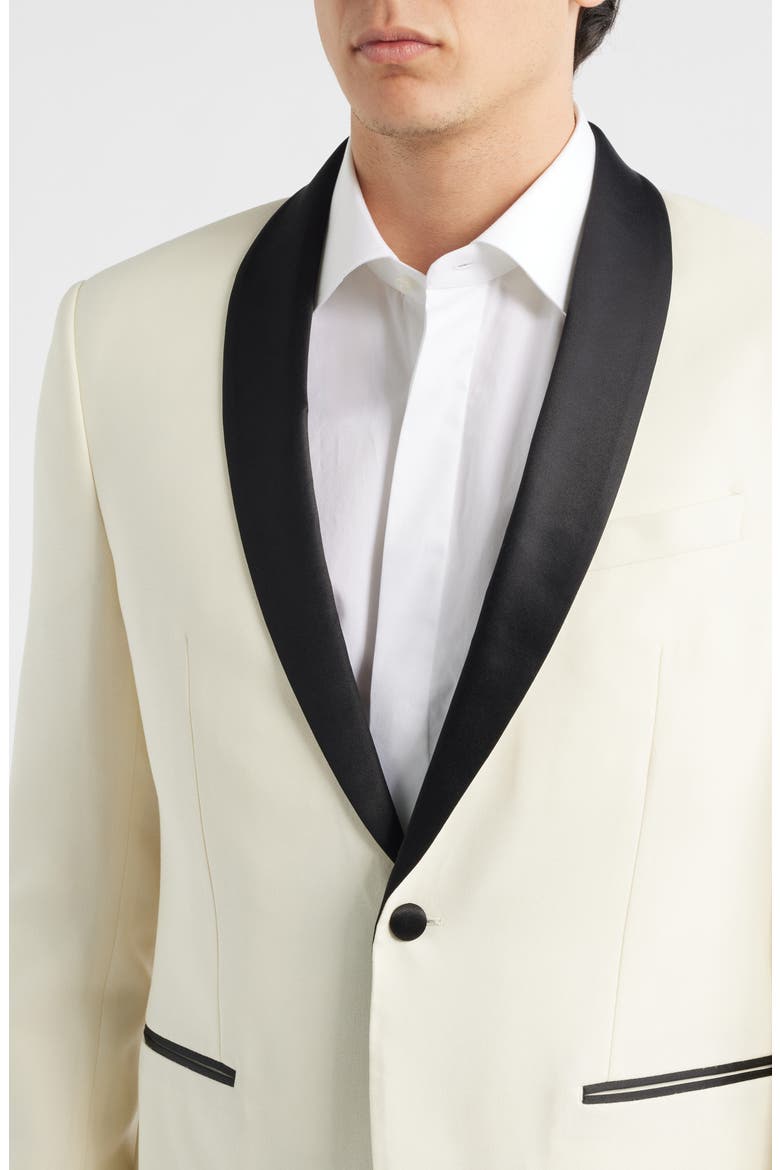 Brooklyn Off White Virgin Wool Dinner Jacket, Alternate, color, CREAM