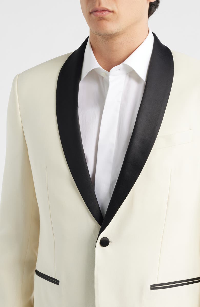 John Varvatos Star USA Brooklyn Off White Virgin Wool Dinner Jacket, Alternate, color, Cream