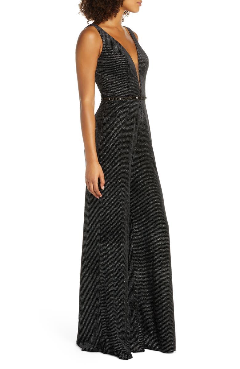 Mac Duggal Wide Leg Velvet Jumpsuit, Alternate, color, 