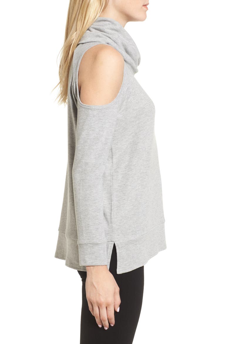 Malden Cold Shoulder Sweater, Alternate, color, MED HEATHER GREY