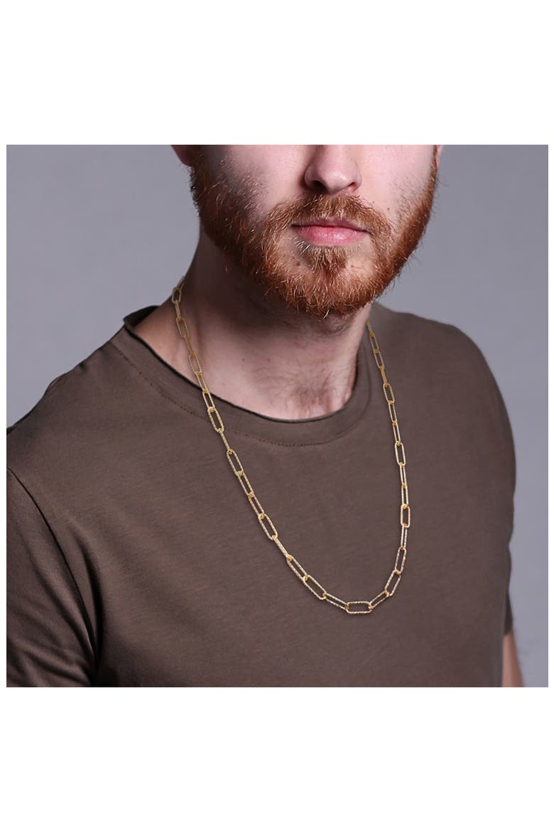 Paper Clip Chain Necklace, Alternate, color, GOLD