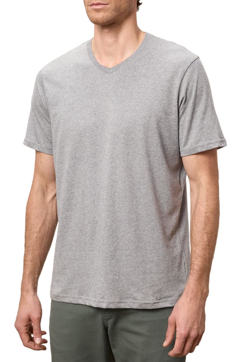 Organic Cotton Men's Softspun Essential V-Neck Tee, Main, color, Heather Grey